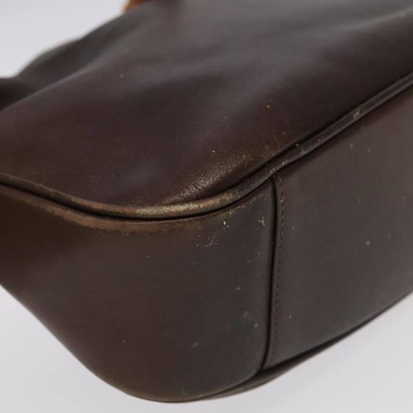 GUCCI Bamboo Hand Bag Leather 2way Brown Gold 001 3444 1638 Auth bs20098 - Picture 16 of 16